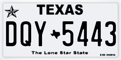 TX license plate DQY5443