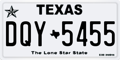 TX license plate DQY5455