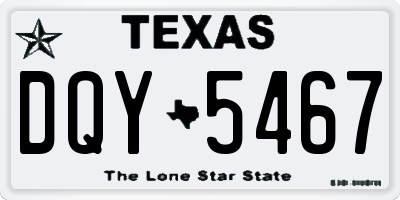 TX license plate DQY5467