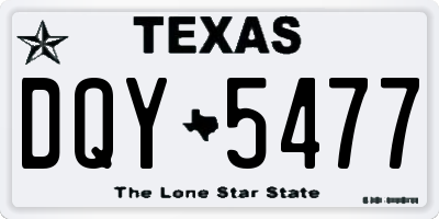 TX license plate DQY5477