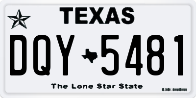 TX license plate DQY5481