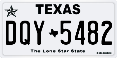 TX license plate DQY5482
