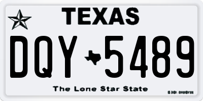 TX license plate DQY5489