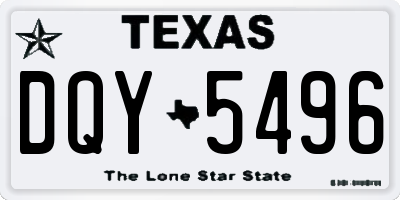 TX license plate DQY5496