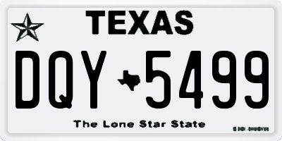 TX license plate DQY5499