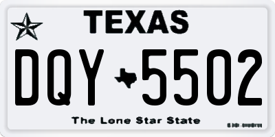 TX license plate DQY5502