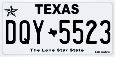 TX license plate DQY5523