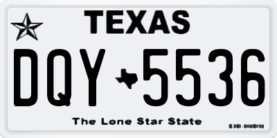 TX license plate DQY5536
