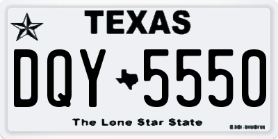 TX license plate DQY5550
