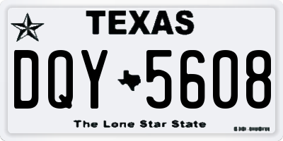 TX license plate DQY5608