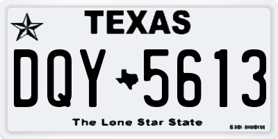 TX license plate DQY5613