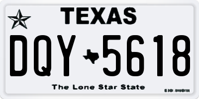 TX license plate DQY5618