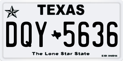 TX license plate DQY5636