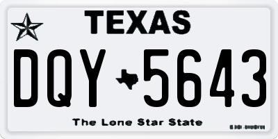 TX license plate DQY5643