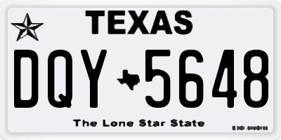 TX license plate DQY5648