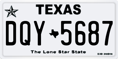 TX license plate DQY5687