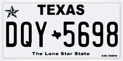 TX license plate DQY5698