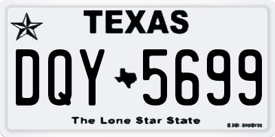 TX license plate DQY5699