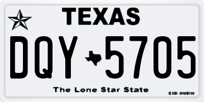 TX license plate DQY5705