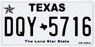 TX license plate DQY5716