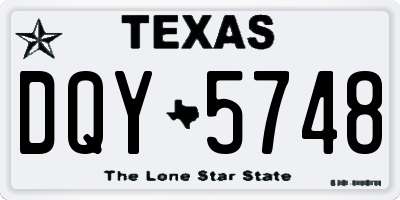 TX license plate DQY5748