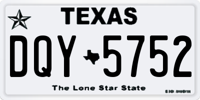 TX license plate DQY5752