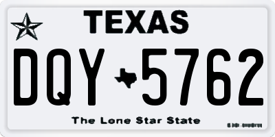 TX license plate DQY5762