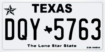TX license plate DQY5763