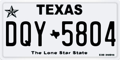 TX license plate DQY5804