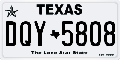 TX license plate DQY5808