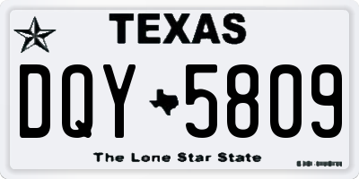 TX license plate DQY5809