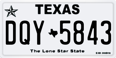 TX license plate DQY5843