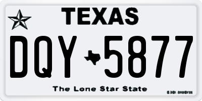 TX license plate DQY5877