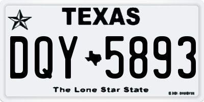 TX license plate DQY5893