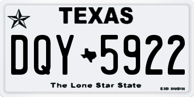 TX license plate DQY5922