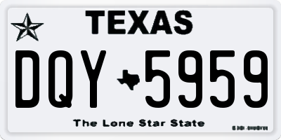 TX license plate DQY5959