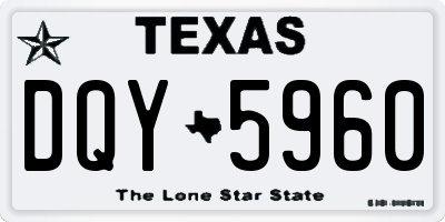 TX license plate DQY5960
