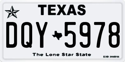 TX license plate DQY5978