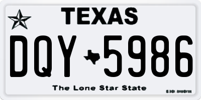 TX license plate DQY5986