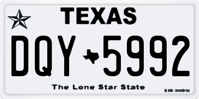 TX license plate DQY5992