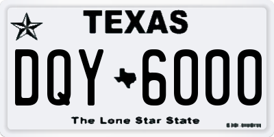 TX license plate DQY6000