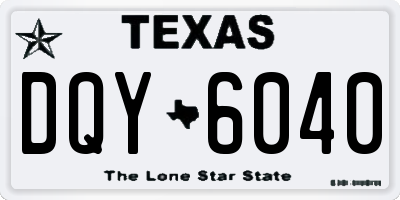 TX license plate DQY6040