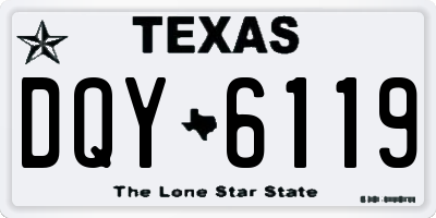 TX license plate DQY6119