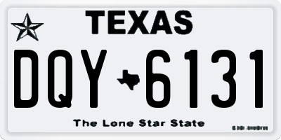 TX license plate DQY6131