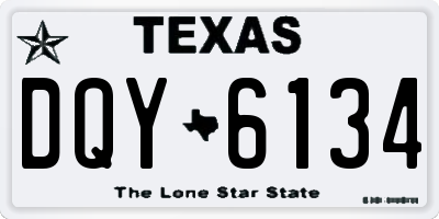 TX license plate DQY6134