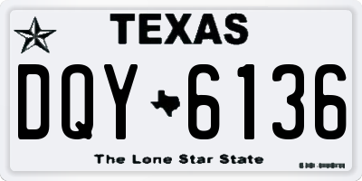 TX license plate DQY6136