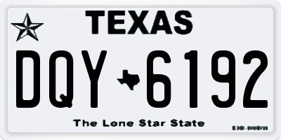 TX license plate DQY6192