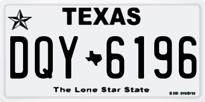 TX license plate DQY6196