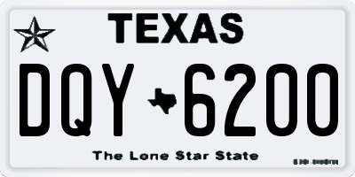 TX license plate DQY6200