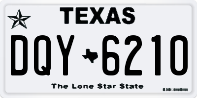 TX license plate DQY6210